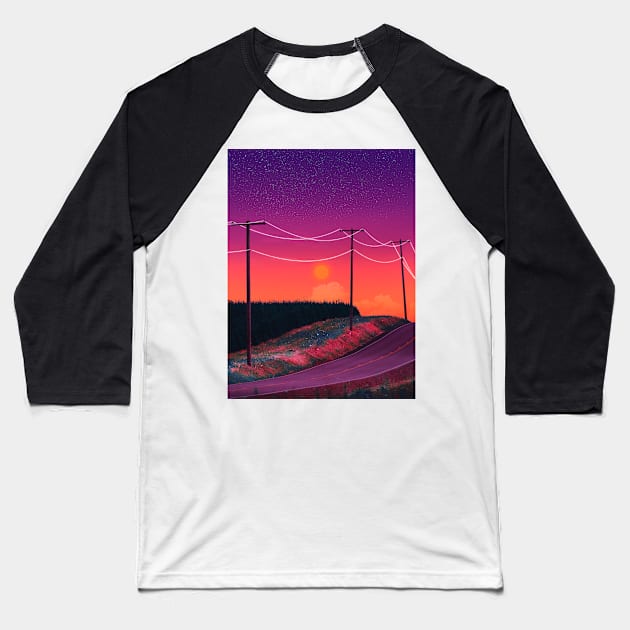 Ilusion Sundown Baseball T-Shirt by funglazie